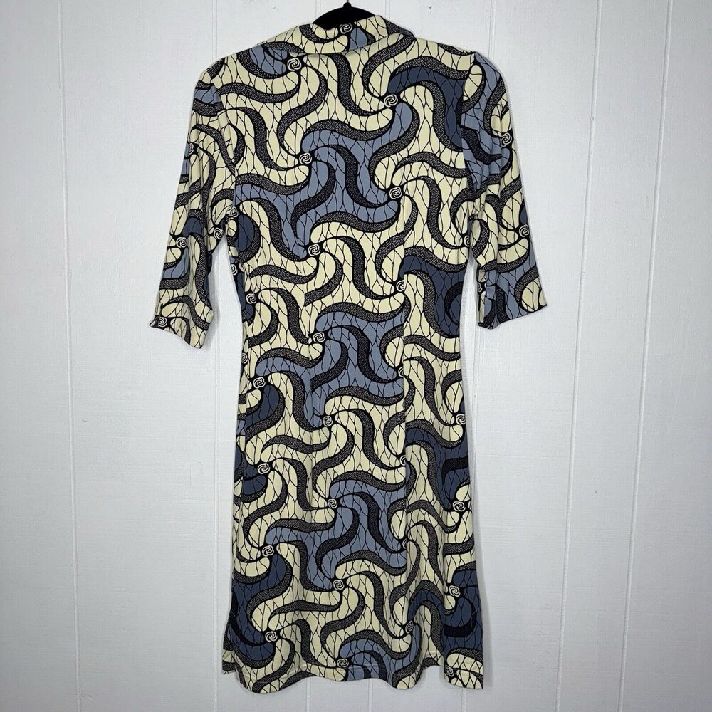 J. McLaughlin Women’s Geo Abstract Sheath Dress Stretch Blue Size XS - Picture 2 of 5